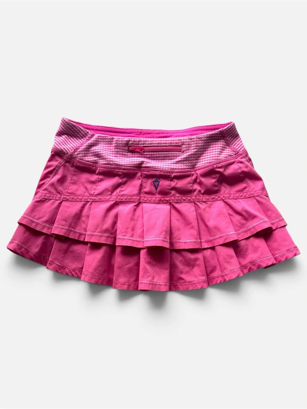 Ivivva Set The Pace Layered Ruffle Tennis Skort Skirt Pink Chevron Girls Size 6